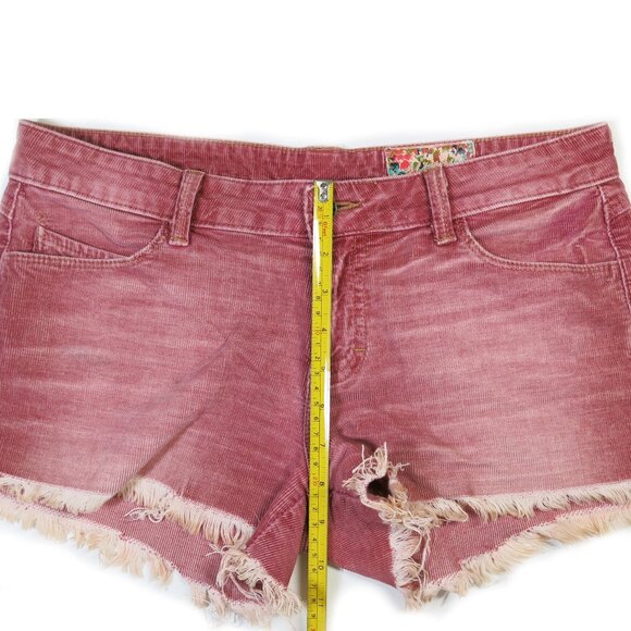 Siwy Alia Corduroy Shorts , You'll Beige Mine, 28, Distressed Red - Picture 7 of 7